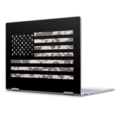 Black and White Camo American Flag Pixelbook Skin